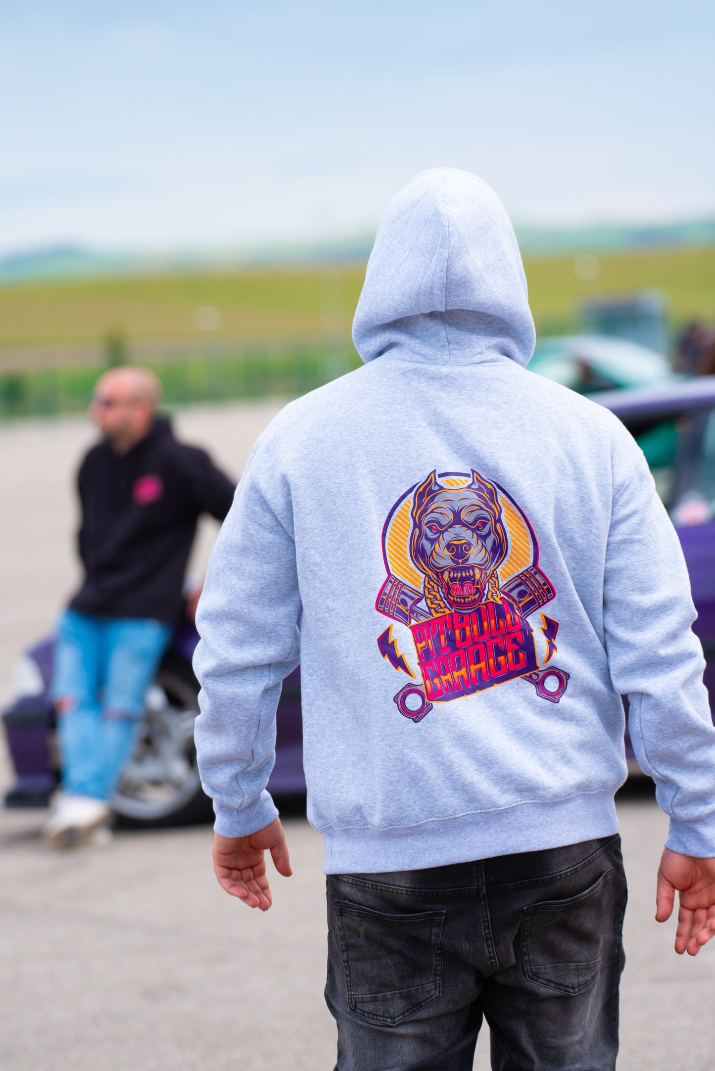 SUDADERA PITBULL GRIS CON CAPUCHA